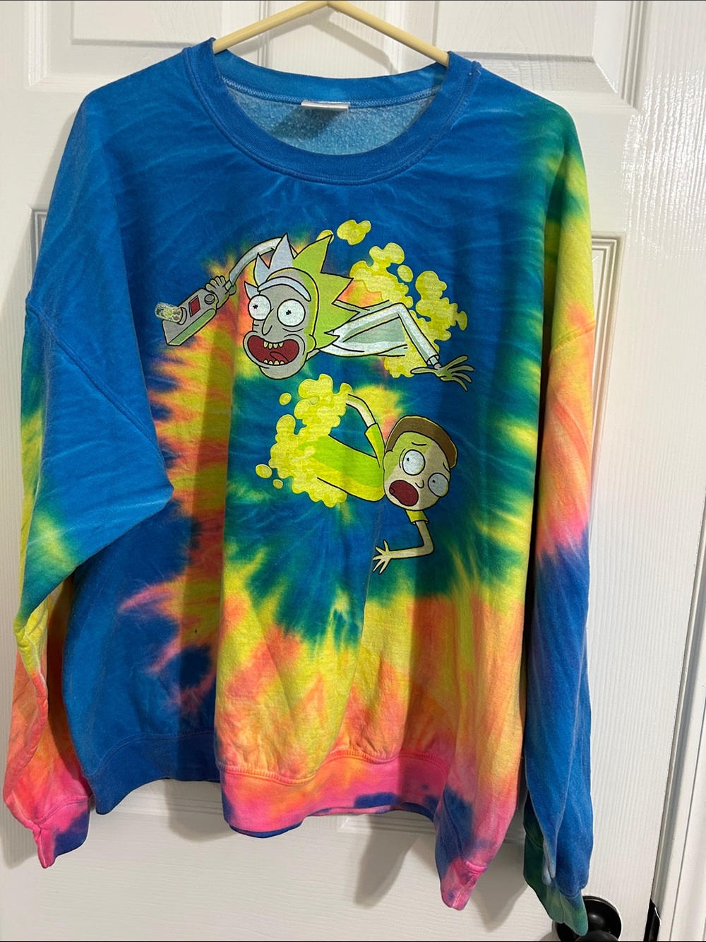 Ripple Junction Tie-Dye Crewneck Sweatshirt - Blue, Yellow, Pink, Green